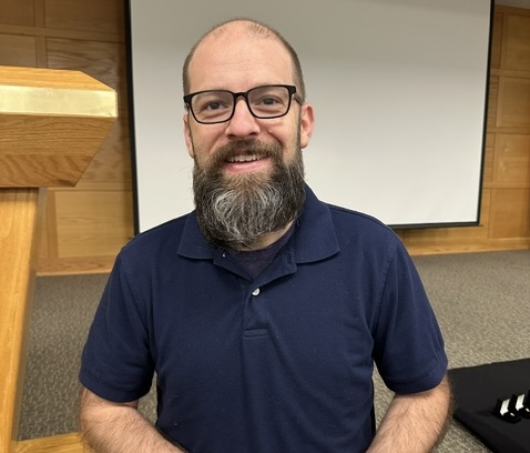 Professor Nathan Warf is honored for ten years of service to FHU.