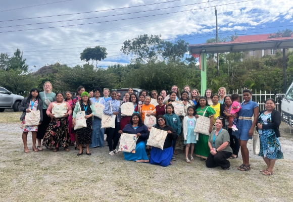 Church members and FHU students posing for a group photo