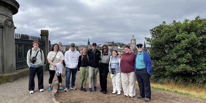 FHU theatre students overlook the city of Edinburgh