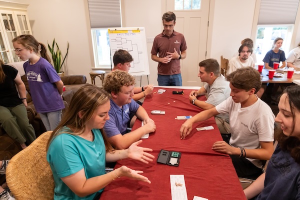 students playing games