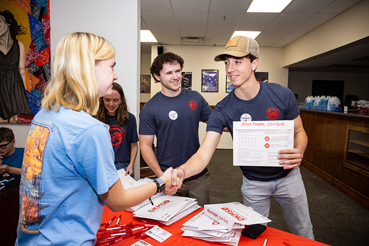students working to help with interface