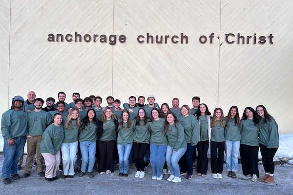 Omega Chi students and sponsors partner with the Anchorage Church of Christ during their Alaska mission trip.