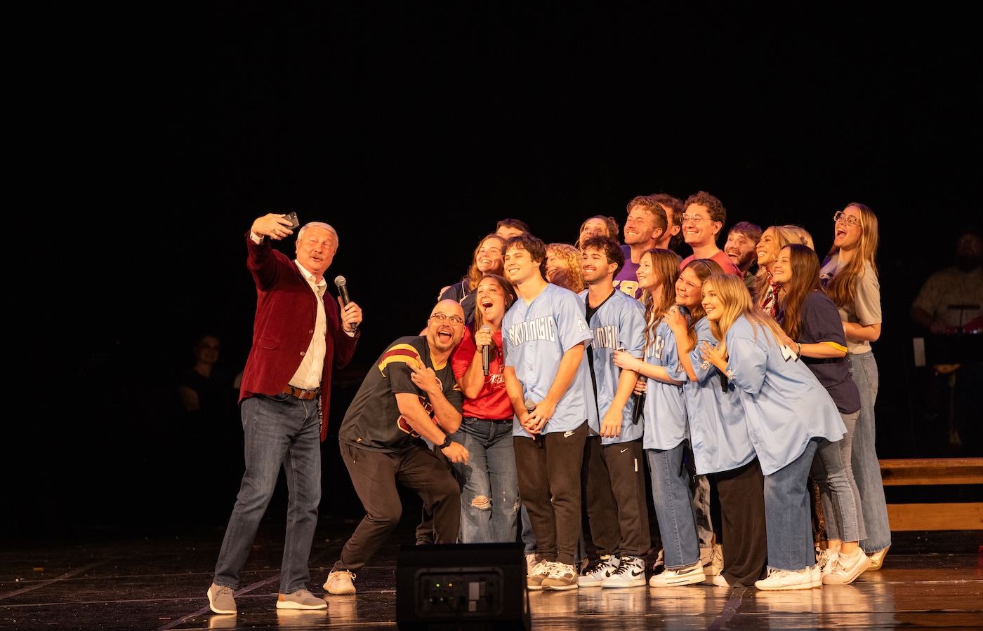 David Shannon taking a selfie with the Hosts and Hostesses and Emcees at Makin Music