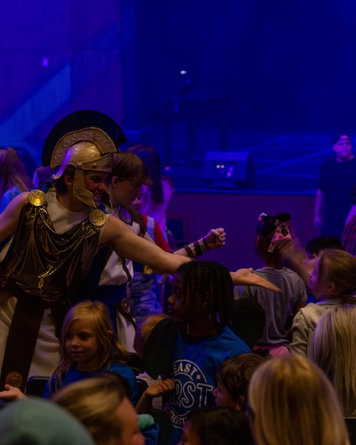 FHU Clubs interacting with kids during kid show at Makin Music