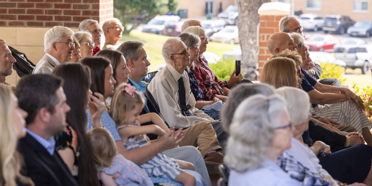 Audience members at the Dryden Auditorium ribbon cutting
