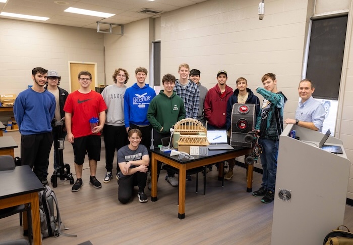 Engineering students display their final projects