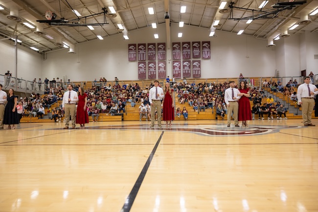 FHU 2025 homecoming court in Brewer Sports Center