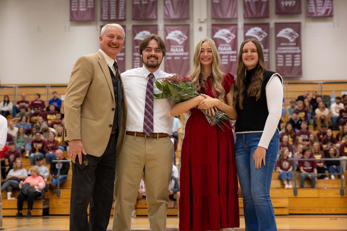 President David R. Shannon with FHU Homecoming 2025 king and queen
