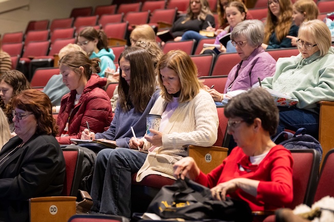 Women attend special lessons in Dryden Auditorium balcony