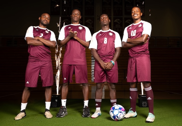 FHU men's soccer players